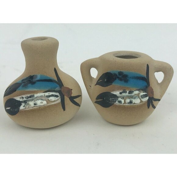 Mini 1.5" Clay Pottery Vases Jugs Lot 4 Native American Southwestern Doll House - Picture 5 of 11